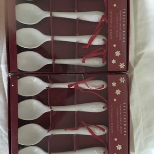 Pottery Barn Snowflake Ceramic Spoons